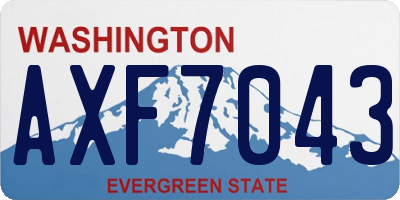 WA license plate AXF7043