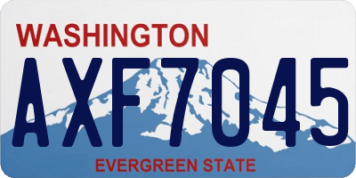 WA license plate AXF7045