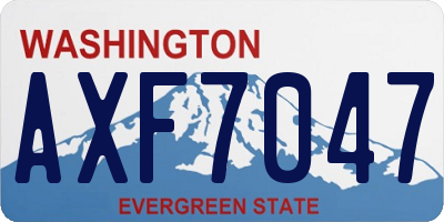 WA license plate AXF7047