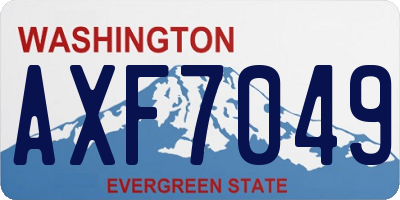 WA license plate AXF7049