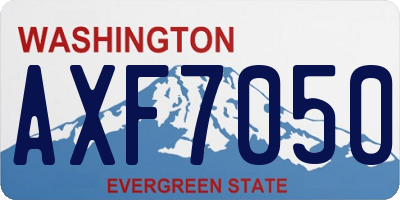 WA license plate AXF7050