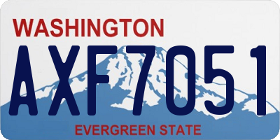 WA license plate AXF7051