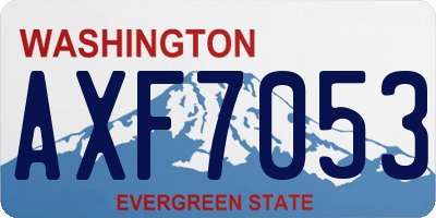 WA license plate AXF7053