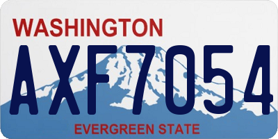 WA license plate AXF7054