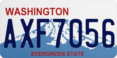WA license plate AXF7056