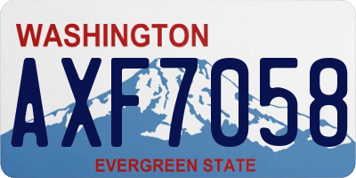 WA license plate AXF7058