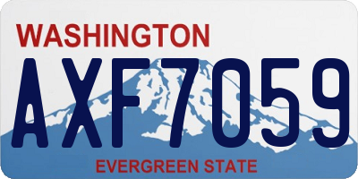 WA license plate AXF7059