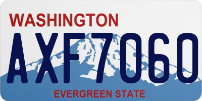 WA license plate AXF7060