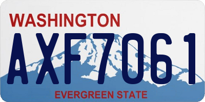 WA license plate AXF7061