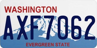 WA license plate AXF7062