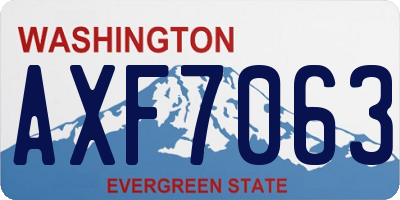 WA license plate AXF7063