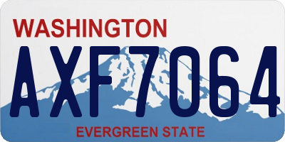 WA license plate AXF7064