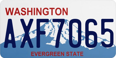 WA license plate AXF7065
