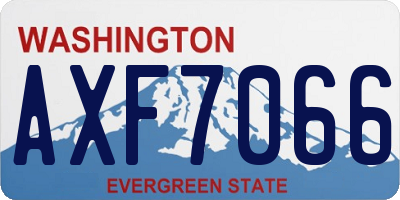 WA license plate AXF7066