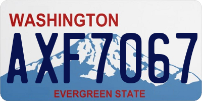 WA license plate AXF7067