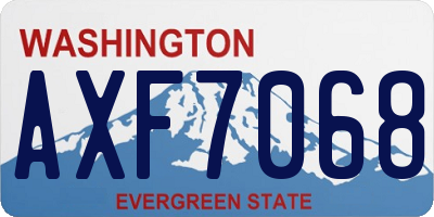 WA license plate AXF7068