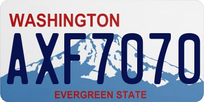 WA license plate AXF7070