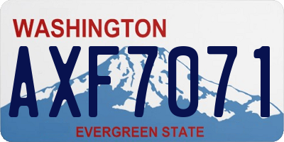 WA license plate AXF7071