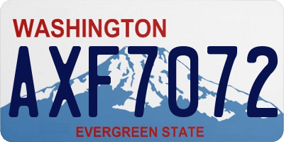WA license plate AXF7072