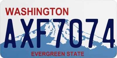 WA license plate AXF7074