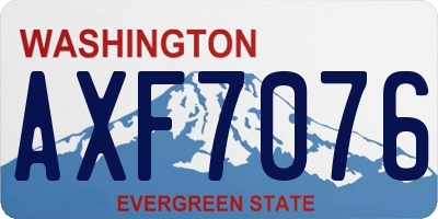 WA license plate AXF7076