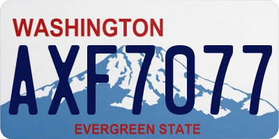 WA license plate AXF7077