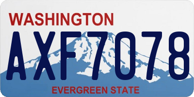 WA license plate AXF7078