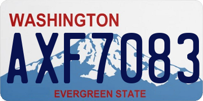 WA license plate AXF7083
