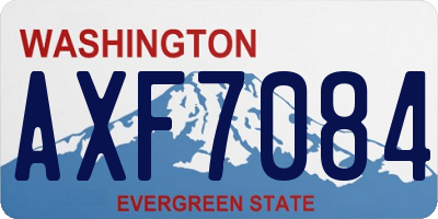 WA license plate AXF7084