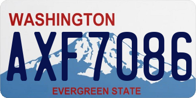 WA license plate AXF7086