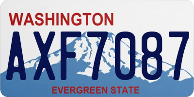 WA license plate AXF7087