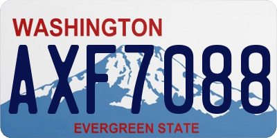 WA license plate AXF7088