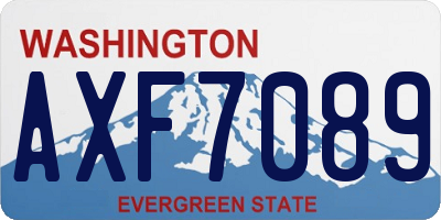 WA license plate AXF7089