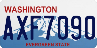 WA license plate AXF7090