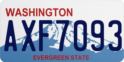 WA license plate AXF7093