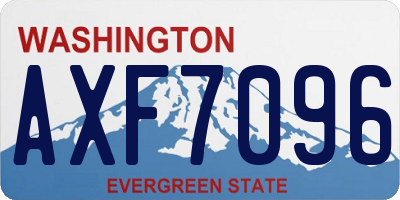 WA license plate AXF7096