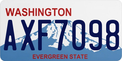 WA license plate AXF7098