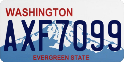 WA license plate AXF7099