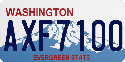 WA license plate AXF7100