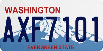 WA license plate AXF7101