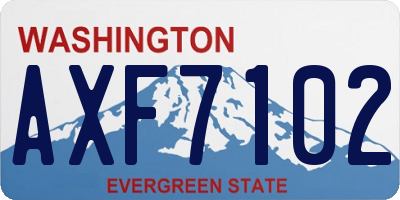 WA license plate AXF7102