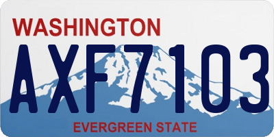 WA license plate AXF7103