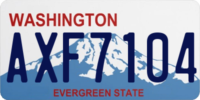 WA license plate AXF7104