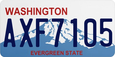 WA license plate AXF7105