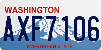 WA license plate AXF7106