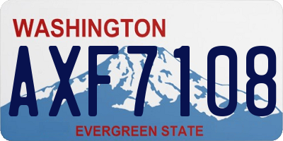 WA license plate AXF7108