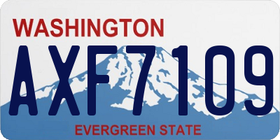 WA license plate AXF7109