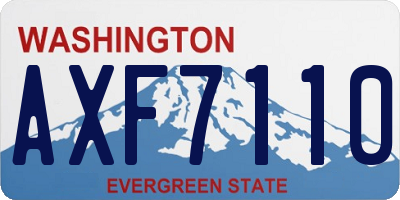 WA license plate AXF7110