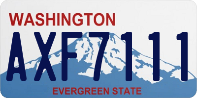 WA license plate AXF7111