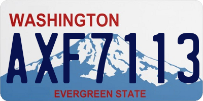 WA license plate AXF7113
